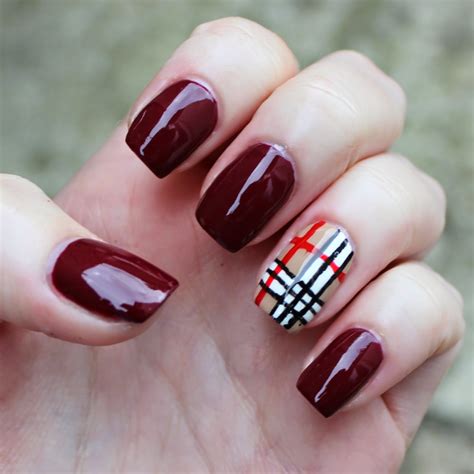 press on nails with burberry print|Bold and Beautiful: 10 Burberry Nail Designs to Try Today.